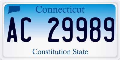 CT license plate AC29989