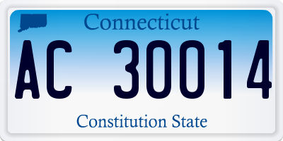 CT license plate AC30014