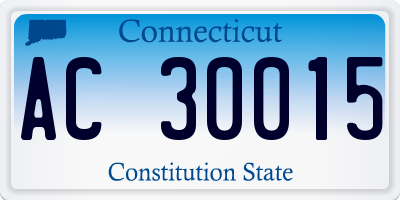 CT license plate AC30015