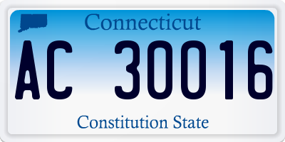 CT license plate AC30016