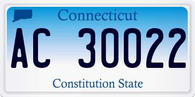 CT license plate AC30022