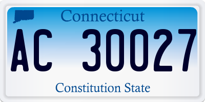 CT license plate AC30027