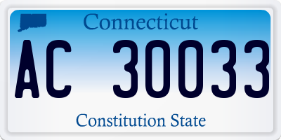 CT license plate AC30033