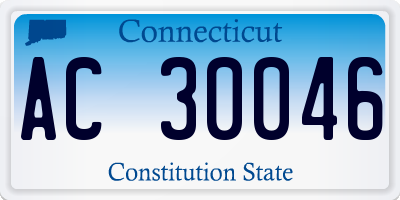 CT license plate AC30046