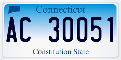 CT license plate AC30051