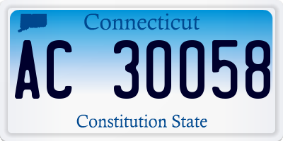 CT license plate AC30058