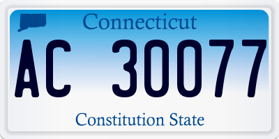 CT license plate AC30077