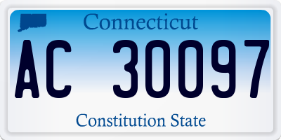 CT license plate AC30097