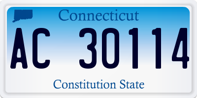CT license plate AC30114