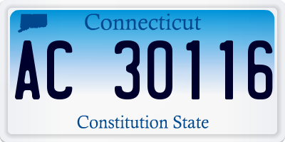 CT license plate AC30116