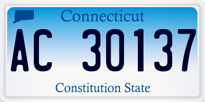 CT license plate AC30137