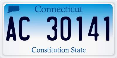 CT license plate AC30141