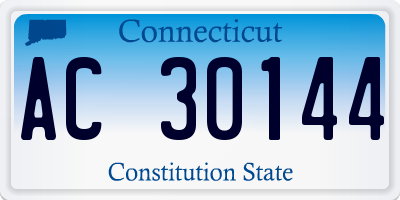 CT license plate AC30144
