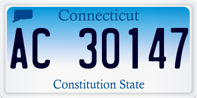 CT license plate AC30147