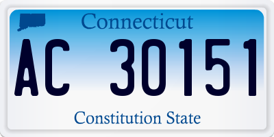 CT license plate AC30151