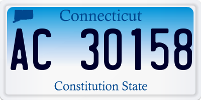 CT license plate AC30158