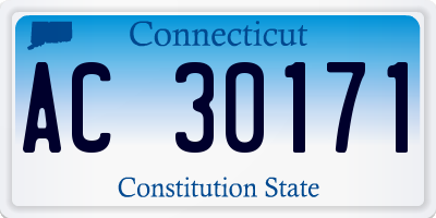 CT license plate AC30171