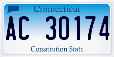 CT license plate AC30174