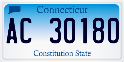 CT license plate AC30180