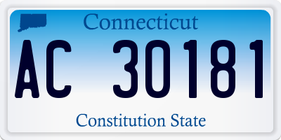 CT license plate AC30181