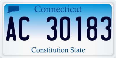 CT license plate AC30183