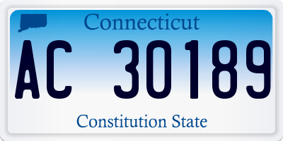 CT license plate AC30189
