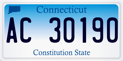 CT license plate AC30190