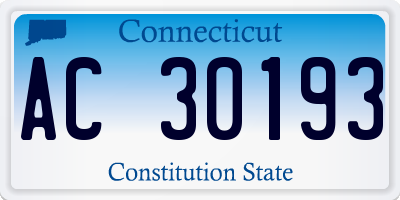 CT license plate AC30193