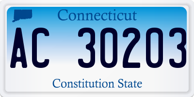 CT license plate AC30203
