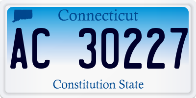 CT license plate AC30227
