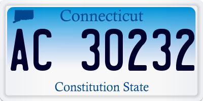 CT license plate AC30232