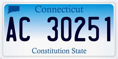 CT license plate AC30251