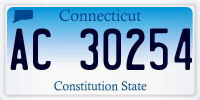 CT license plate AC30254