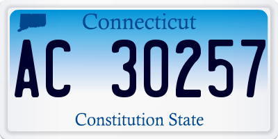 CT license plate AC30257