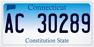 CT license plate AC30289