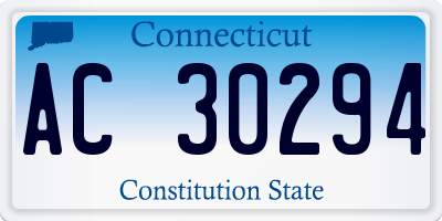 CT license plate AC30294