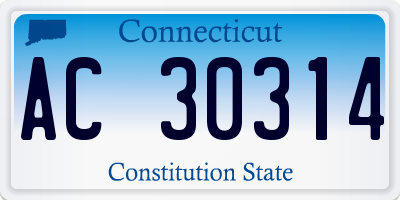 CT license plate AC30314