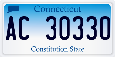 CT license plate AC30330