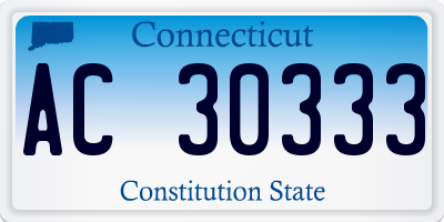 CT license plate AC30333