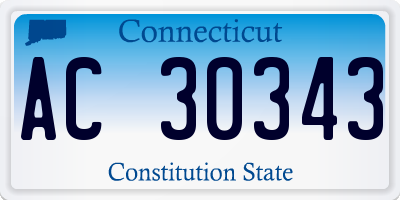 CT license plate AC30343