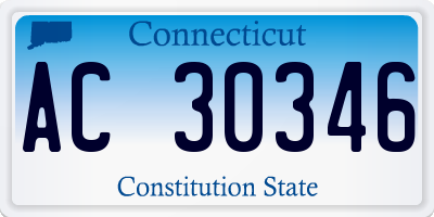 CT license plate AC30346