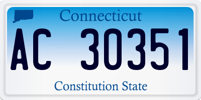 CT license plate AC30351
