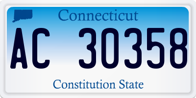 CT license plate AC30358