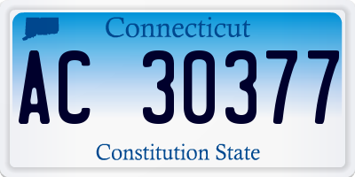 CT license plate AC30377