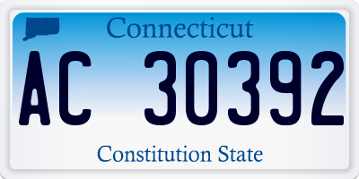 CT license plate AC30392