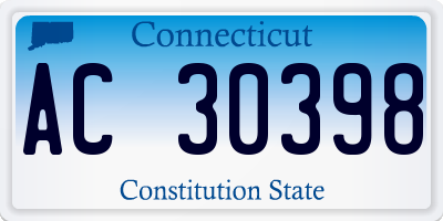 CT license plate AC30398