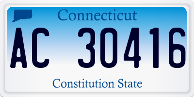 CT license plate AC30416