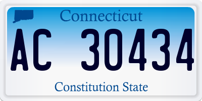 CT license plate AC30434