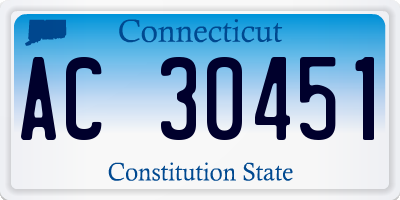 CT license plate AC30451