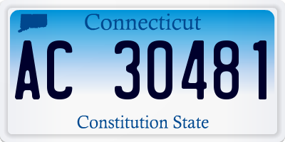CT license plate AC30481